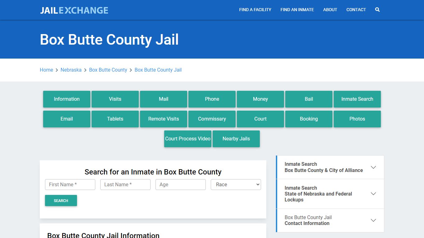 Box Butte County Jail Roster Lookup, NE, Inmate Search